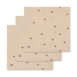 Fashion Konges Sløjd 3 PACK MUSLIN CLOTH Cherry