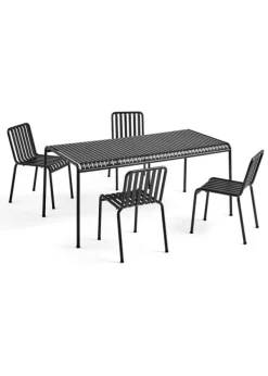 Sale HAY 1 Palissade Bord og 4 Palissade Chair Anthracite