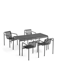 Fashion HAY 1 Palissade Bord og 4 Palissade Dining Armchair Anthracite
