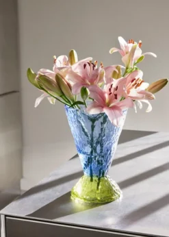 Clearance Hübsch Abyss Vase Blue/Olive Green