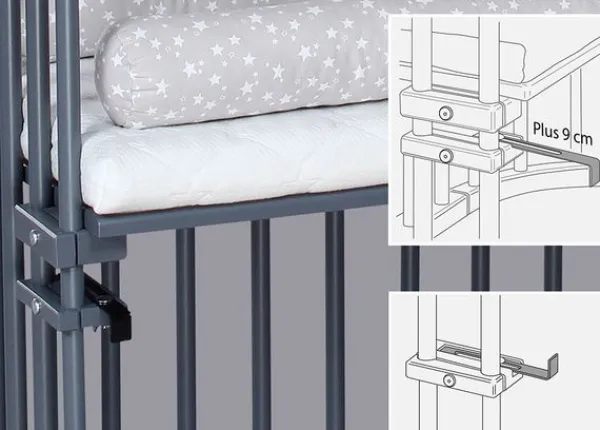 Best Babybay - Original Co-Sleeper Grå Lakeret
