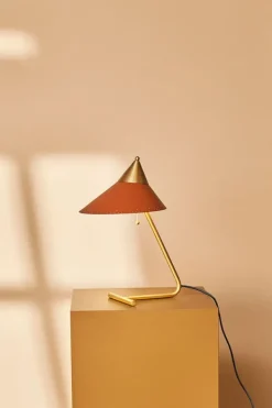 Best Warm Nordic Brass Top Lamp Rusty Red