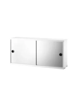 Discount String Furniture Cabinet w/ Mirror Doors White