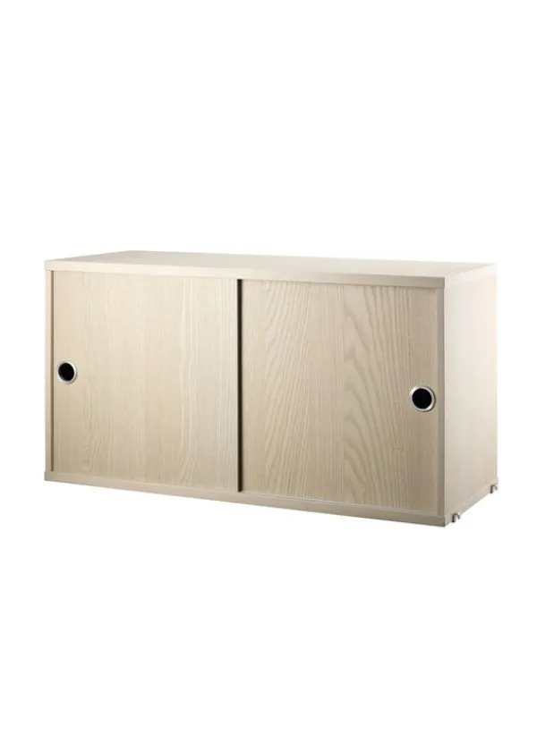 Best String Furniture Cabinet w/ Sliding Doors Large - Ash