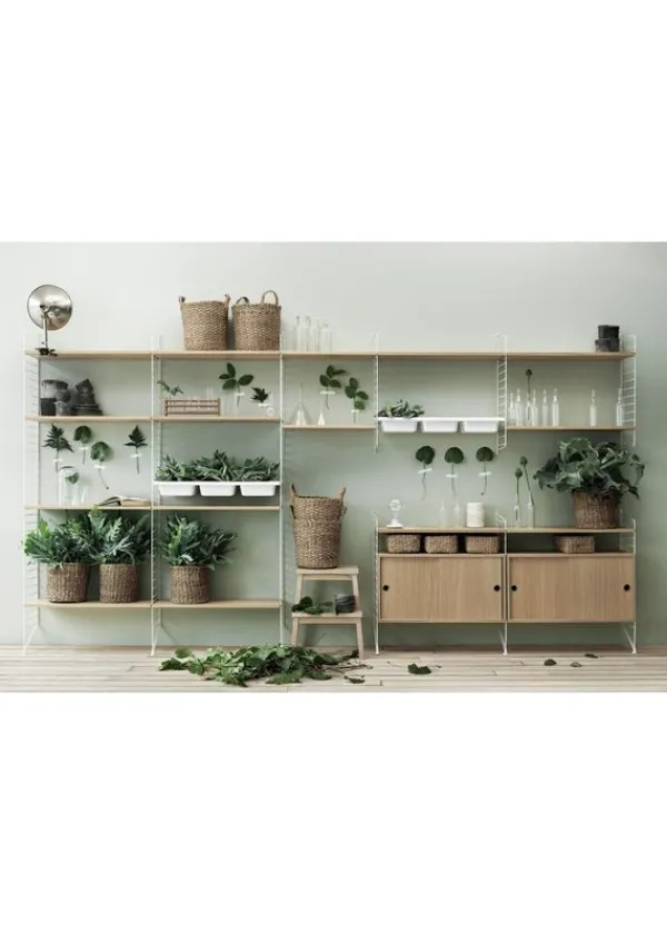 Best String Furniture Cabinet w/ Sliding Doors Large - Ash