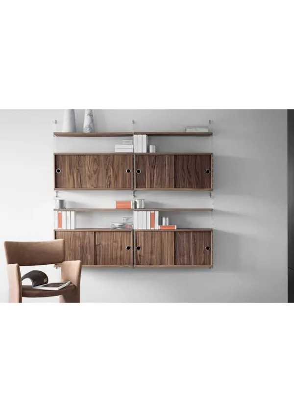 Best String Furniture Cabinet w/ Sliding Doors Large - Ash