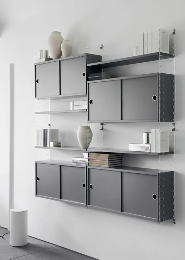 Best String Furniture Cabinet w/ Sliding Doors Large - Ash