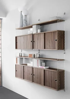Best String Furniture Cabinet w/ Sliding Doors Large - Ash