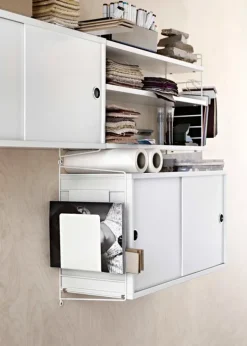 Best String Furniture Cabinet w/ Sliding Doors Large - Ash