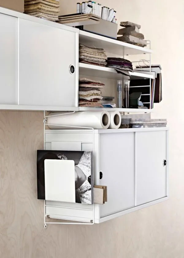 Best String Furniture Cabinet w/ Sliding Doors Large - Ash
