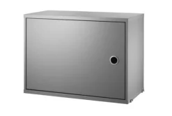 Fashion String Furniture Cabinet w/ Swing Door Grå