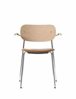 Online Audo Copenhagen Co Chair w. Armrest / Chrome Base Upholstery: Dakar 0250 / Natural Oak