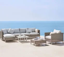 Best Cane-line Connect Dining lounge 2-Seater Sofa Right Module Taupe / Taupe