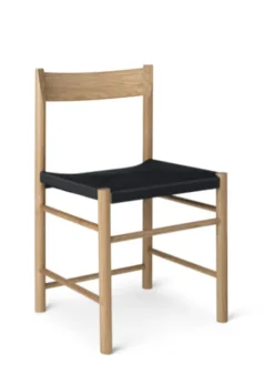Best Brdr. Krüger F Spisebordsstol u. armlæn Eg Klar Voks Olieret, Sort Polyester Fletsæde