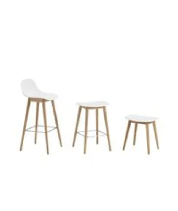 Best Muuto Fiber Bar Stool - Wood Base Silk Læder - Cognac/Eg