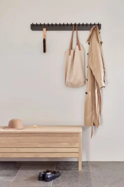 Clearance Form & Refine - Echo Coat Rack Black Stained Oak 88 - Stock sale