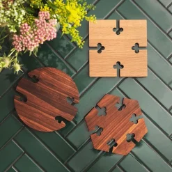 Sale Warm Nordic Herringbone Tile / Dining Table Forest Green