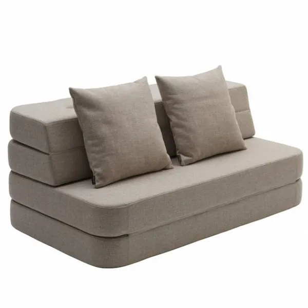 Best By KlipKlap Klip Klap KK 3 fold sofa w. buttons XL - Beige w/ Sand