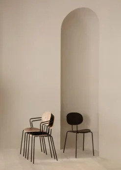 Clearance Sibast Furniture Piet Hein Bar Armchair | Seat Upholstery Natural Oiled Oak & Cognac Dunes Leather / Black