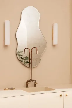 Clearance Ferm Living Pond Mirror - Brass/messing kant Large