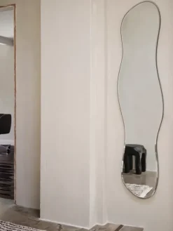 Clearance Ferm Living Pond Mirror - Mørk sølv kant Full size