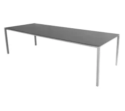 Best Cane-line Pure Table - 280x100 Stel: Lysegrå Aluminium / Bordplade: Nero Keramik