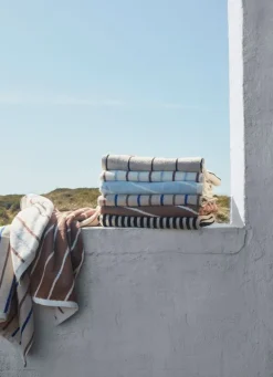 Best OYOY LIVING Raita Towel Caramel / Ice Blue - X Large - Stock sale