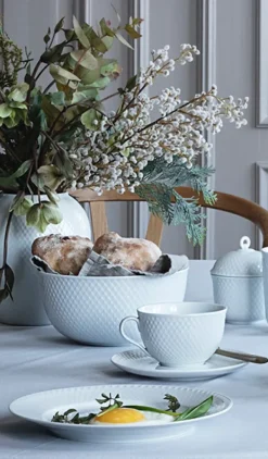 Best Lyngby Porcelain Rhombe Middagstallerken Ø27 cm Hvid