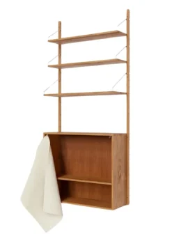 Best FRAMA Shelf Library Canvas Cabinet Section H1852 / W80 Natural Oak H1852
