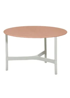 Best Cane-line Twist Coffee Table - Medium Base: White Aluminium / Top: Terracotta, Ceramic