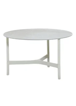 Sale Cane-line Twist Coffee Table - Medium Base: White Aluminium / Top: Fossil Grey, Ceramic