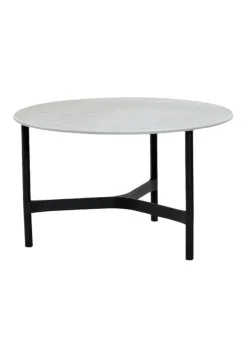Best Cane-line Twist Coffee Table - Medium Base: Lava Grey, Aluminium / Top: Fossil Grey, Ceramic