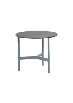 Sale Cane-line Twist Coffee Table - Small Base: Light Grey, Aluminium / Top: Fossil Black, Ceramic