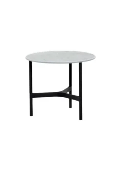 Discount Cane-line Twist Coffee Table - Small Base: Lava Grey, Aluminium / Top: HPL, Dark Grey Structure