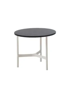 Hot Cane-line Twist Coffee Table - Small Base: White, Aluminium / Top: HPL, Dark Grey Structure