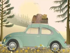 ViSSEVASSE VW BEETLE GREEN - plakat