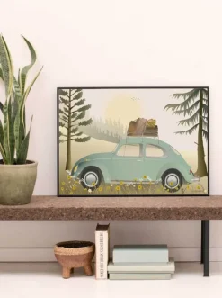 ViSSEVASSE VW BEETLE GREEN - plakat