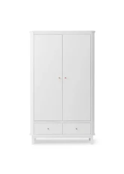 Fashion Oliver Furniture Wood Klædeskab Hvid - 2 døre