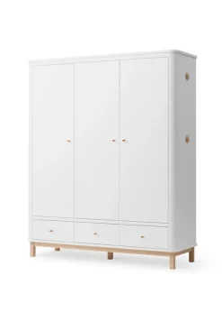 Best Oliver Furniture Wood Klædeskab Hvid / Eg - 3 døre