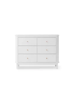Best Oliver Furniture Wood Kommode Hvid - 6 skuffer