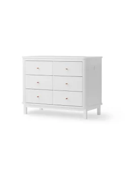 Best Oliver Furniture Wood Kommode Hvid - 6 skuffer