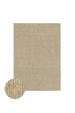 Best Lorena Canals Wool Rug Bliss L - Natural Canvas, Sand Stone